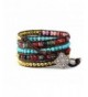 Leather Bracelet Synthetic Turquoise Mixed Colorful