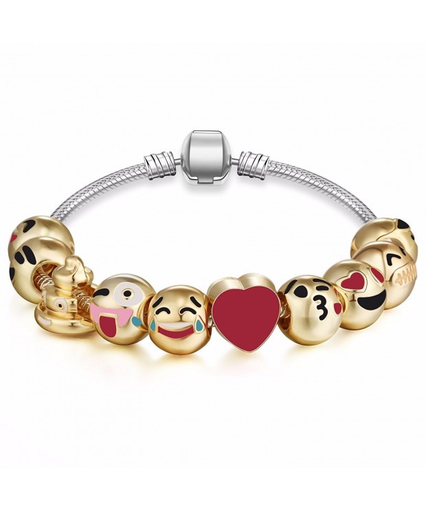 Emoticon Charms Bracelet Plated Interchangeable