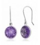Purple Amethyst Silver Dangle Earrings