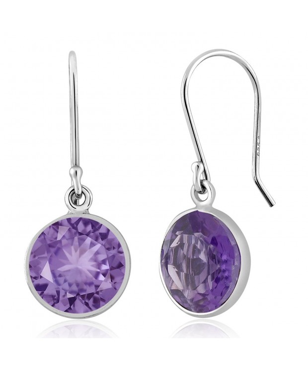 Purple Amethyst Silver Dangle Earrings