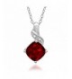 Created Diamond Pendant Necklace Sterling Silver