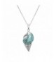 Sterling Natural Larimar Seashell Pendant