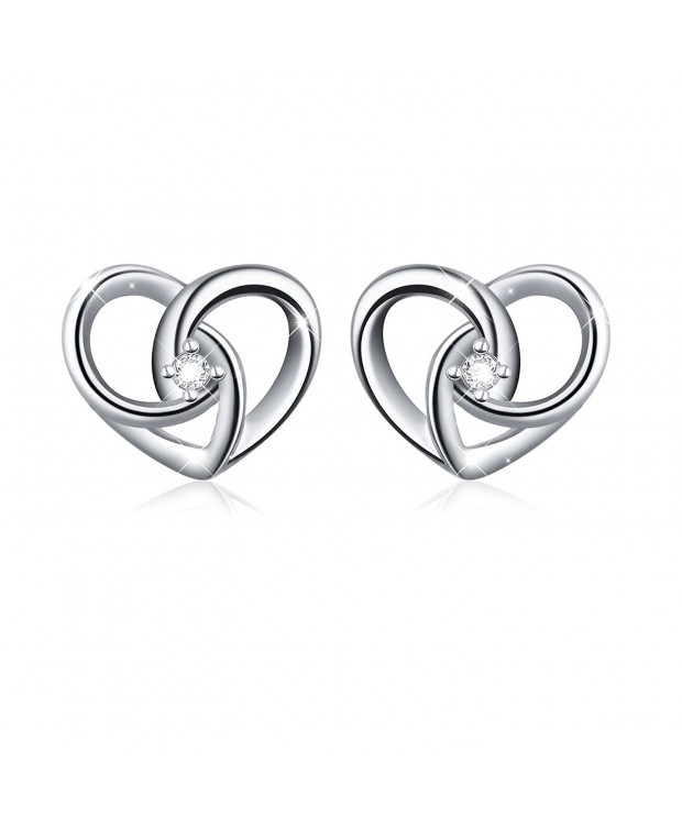 Sterling Silver Jewelry Heart Earrings