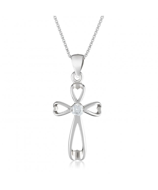 Silver Cross Womens Necklace Infinity