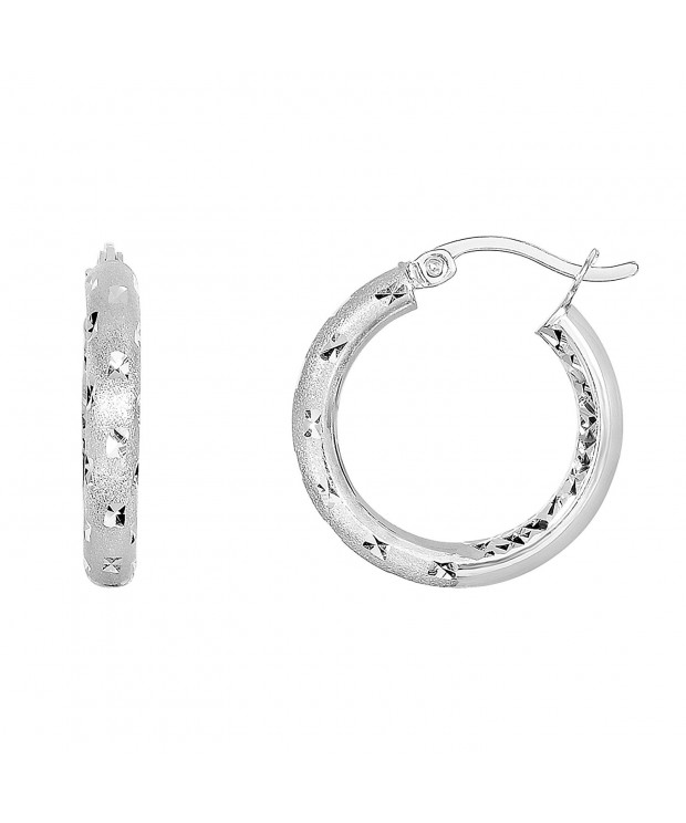 Sterling Silver Polish Rohdium Earring