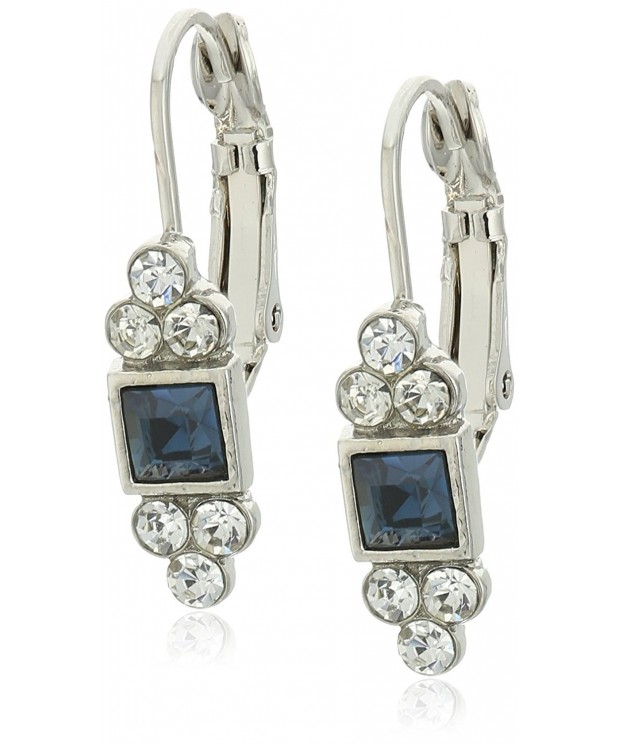 1928 Jewelry Silver Tone Crystal Earrings