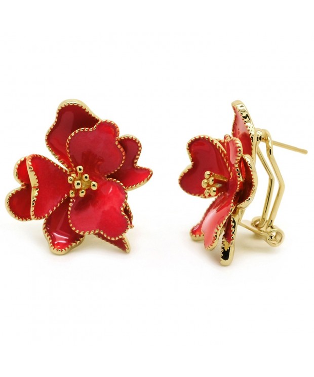 Flower Earrings Enamel Plated Fashion