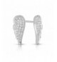 Sterling Silver Diamond Angel Earrings