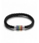 Stainless Braided Leather Bracelet Rainbow