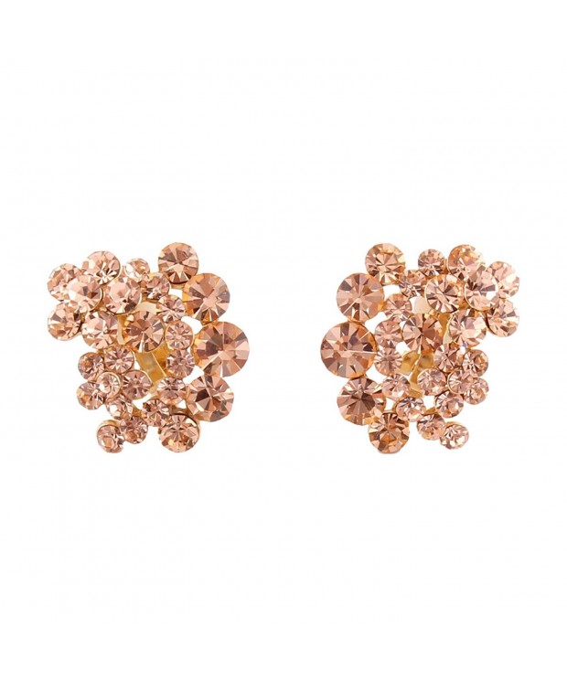 Grace Jun Rhinestone Earrings champagne