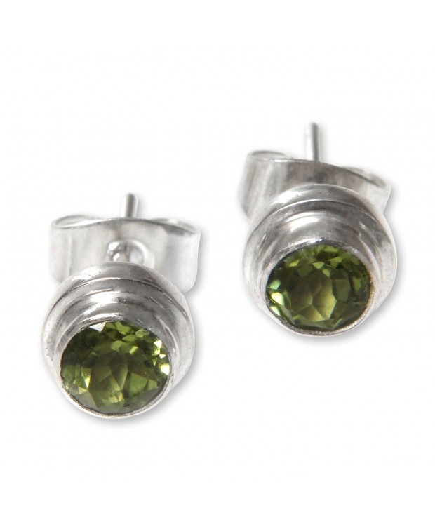 NOVICA Peridot Sterling Earrings Simplicity