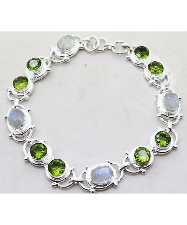 Designer Sterling Bracelet Moonstone Gemstones