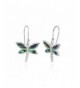 Sterling Abalone Polished Dragonfly Earrings