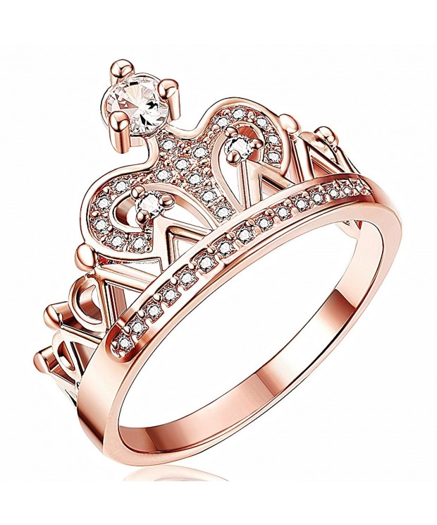 Thunaraz Princess Crown Girls Rings