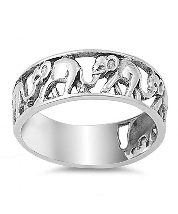 Plain elephant band Sterling Silver