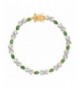 Natural Emerald TennisBracelet Gold Plated Sterling