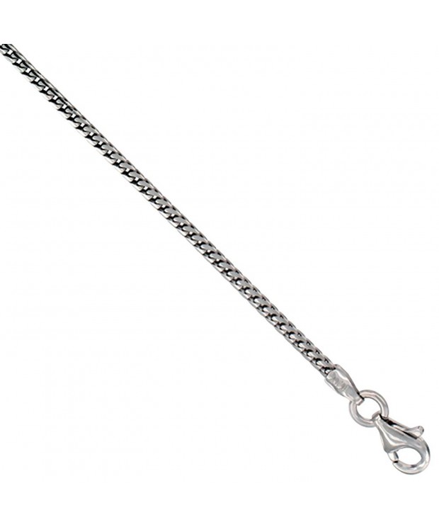 Sterling Silver Franco Necklace Rhodium