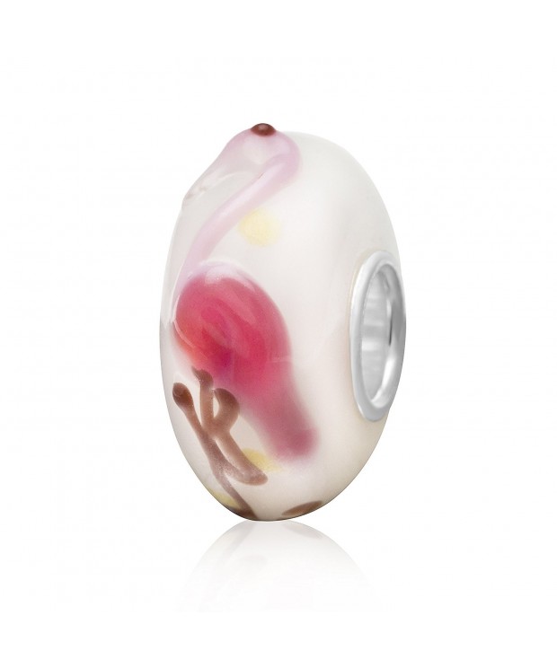 Jewelry Lampwork Murano Flamingo Sterling