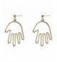 Plated Hollow Hands Charm Earrings