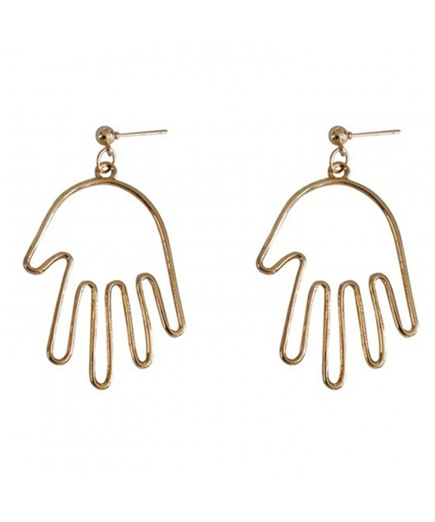 Plated Hollow Hands Charm Earrings