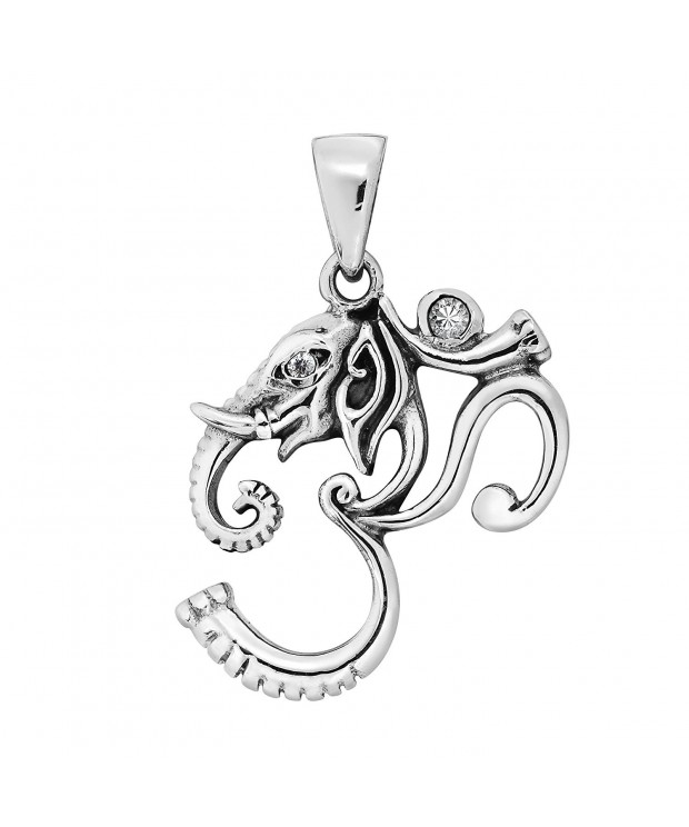 Elephant Mystical Zirconia Sterling Pendant