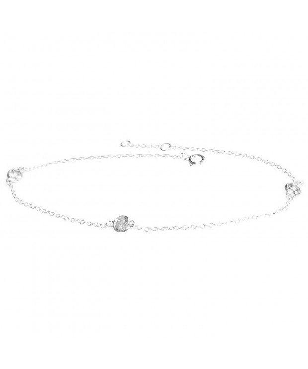 Rhodium plated Sterling Silver Zirconia Extender