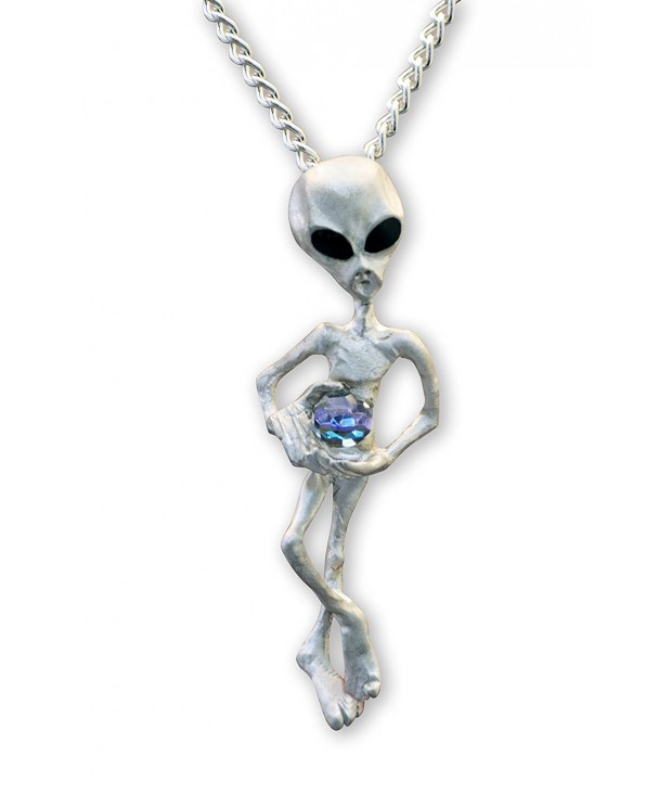 Holding Crystal Silver Pendant Necklace