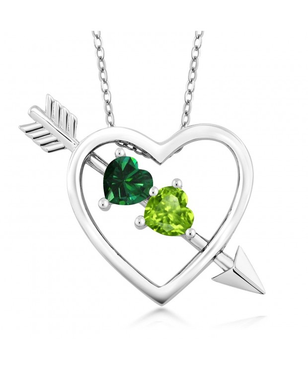 Simulated Emerald Peridot Sterling Pendant