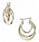 Napier Two Tone Twist Hoop Earrings