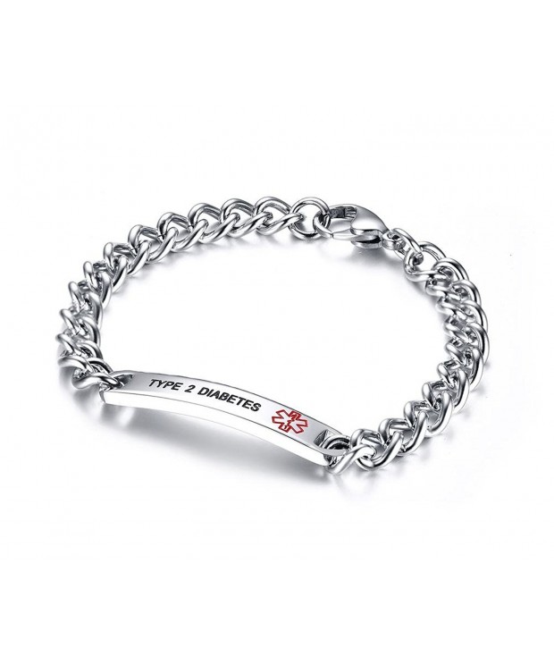 DIABETES Surgical Idenfication Bracelets Engraving