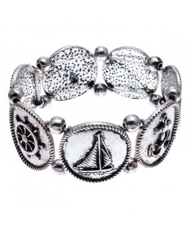 PammyJ Brushed Silvertone Nautical Bracelet