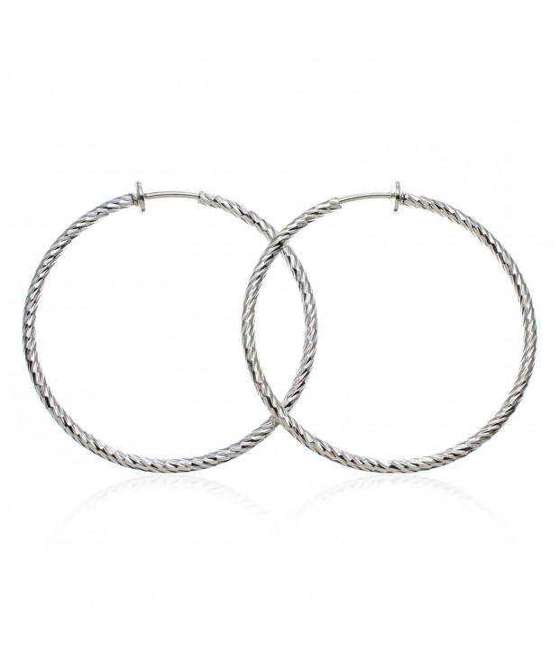 Medium Silvertone Textured Fashion Earrings