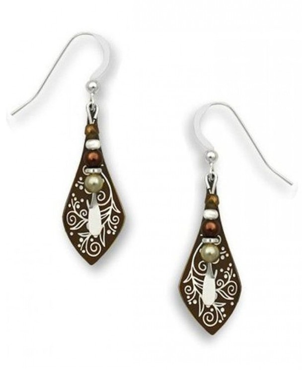 Chocolate Necktie Pattern Earrings Adajio