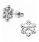 Surgical Steel Zirconia Snowflake Earrings