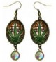 Bohemian Marijuana Iridescent Rhinestone Earrings
