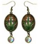 Bohemian Marijuana Iridescent Rhinestone Earrings