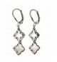 Sterling Silver Clover Leverback Earrings