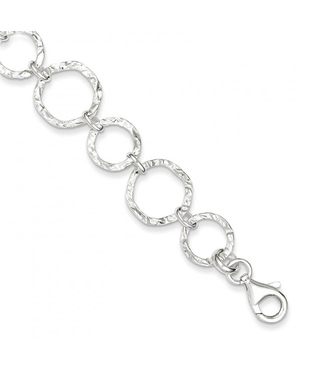 Sterling Silver Polished Hammered Bracelet