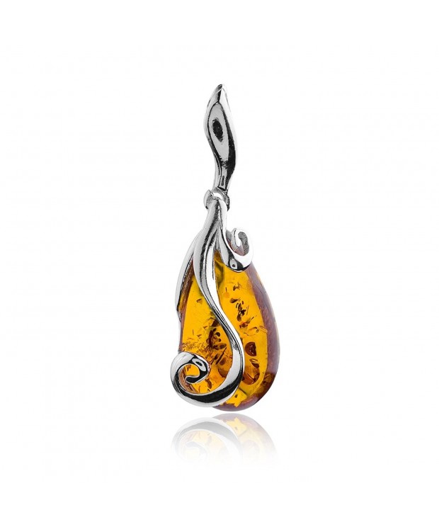 Amber Sterling Silver Drop Pendant