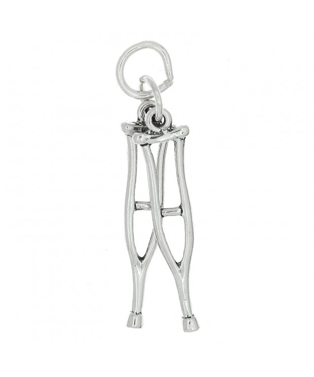 Sterling Silver Oxidized Medical Crutches