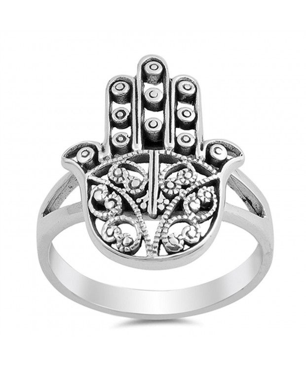 Filigree Hamsa Sterling Silver Heart