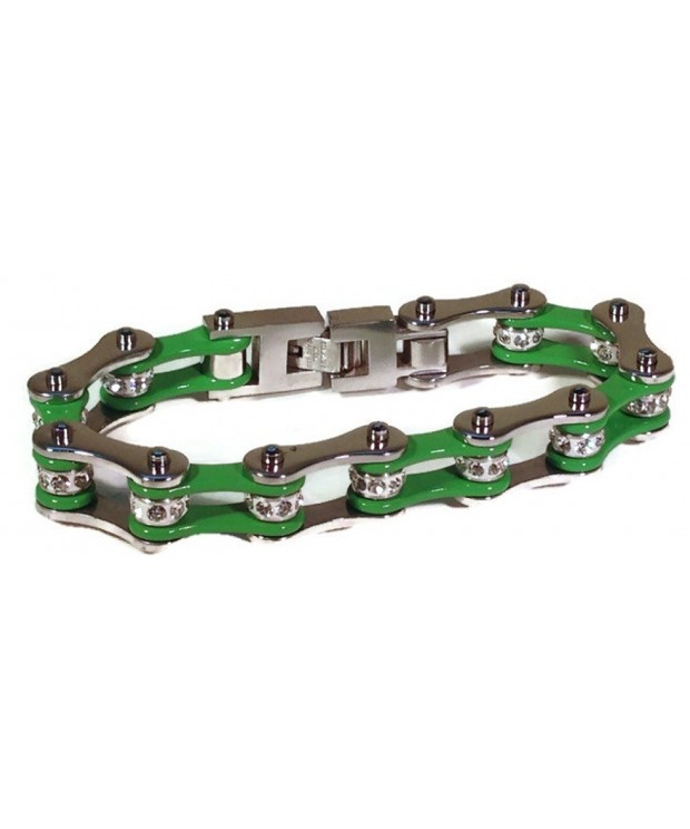 Kodiak Stainless Steel Motorcycle Bracelet Crystals