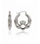 Sterling Polished Rhodium plated Claddagh Earrings