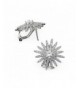 Platinum Sterling Zirconia Sunflower Earrings
