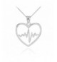 Sterling Lifeline Heartbeat Pendant Necklace