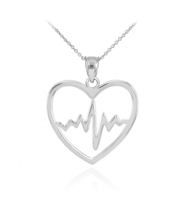 Sterling Lifeline Heartbeat Pendant Necklace