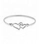 Double Heart Sterling Silver Bracelet