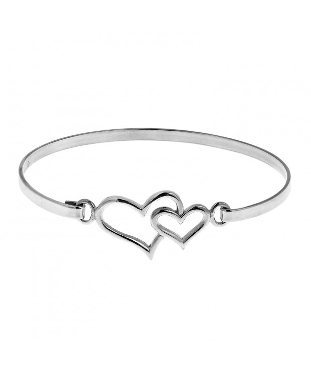 Double Heart Sterling Silver Bracelet