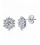 BERRICLE Rhodium Sterling Zirconia Earrings