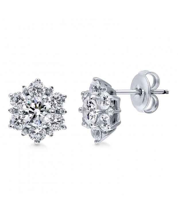 BERRICLE Rhodium Sterling Zirconia Earrings